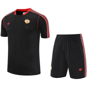 Mens Manchester United Short Training Suit Black 2025/26-cheap jerseys