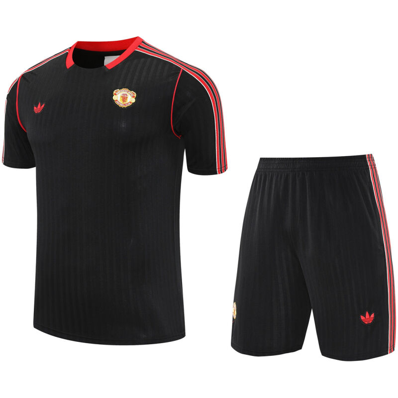 Mens Manchester United Short Training Suit Black 2025/26-cheap jerseys