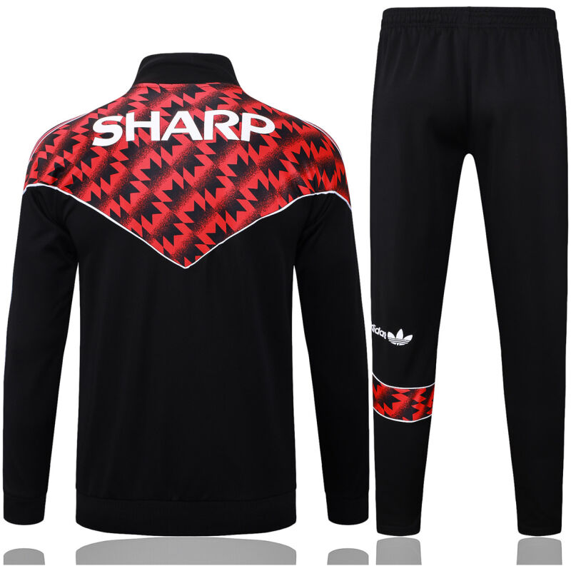 Mens Manchester United Jacket + Pants Training Suit Black 2025/26-cheap jerseys