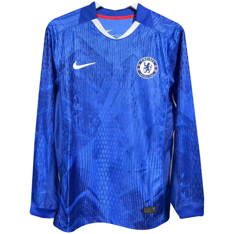Mens Chelsea Home Authentic Jersey Long Sleeve 2025/26- Match-cheap jerseys