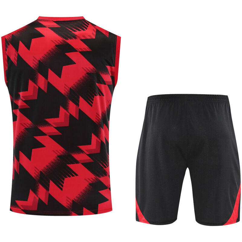 Mens Manchester United Singlet Suit Red – Black 2025/26-cheap jerseys