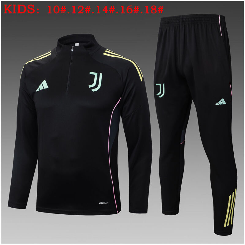 Kids Juventus Training Suit Black 2025/26-cheap jerseys