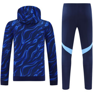 Mens Real Madrid Hoodie Sweatshirt + Pants Training Suit Blue 2025/26