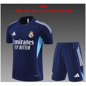 Kids Real Madrid Short Training Suit Royal 2025/26