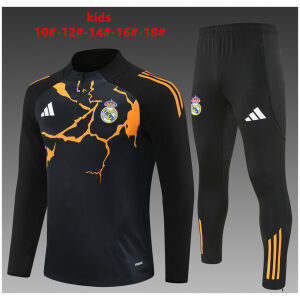 Kids Real Madrid Training Suit Black 2025/26