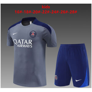 Kids PSG Short Training Suit Grey 2025/26