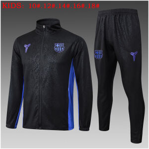 Kids Barcelona Jacket + Pants Training Suit Black 2025/26