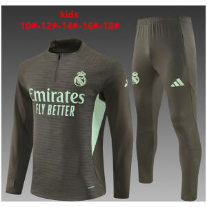 Kids Real Madrid Training Suit Khaki 2025/26