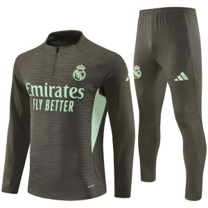 Mens Real Madrid Training Suit Khaki 2025/26 Mens Real Madrid Training Suit Khaki 2025/26