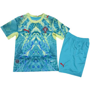 Kids Portugal Goalkeeper Aqua Jersey FIFA World Cup 2026