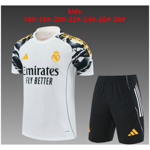Kids Real Madrid Short Training Suit White 2025/26