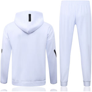 Mens Real Madrid Hoodie Jacket + Pants Training Suit White 2025/26