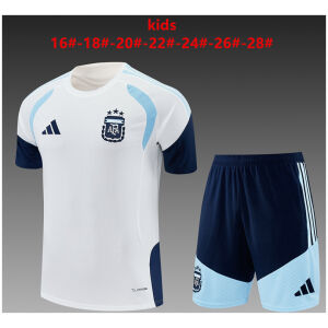Kids Argentina Short Training Suit White 2026