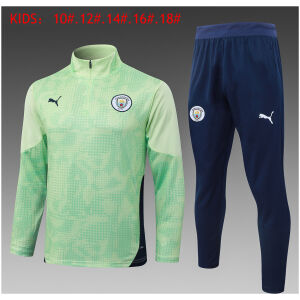 Kids Manchester City Training Suit Light Green 2025/26