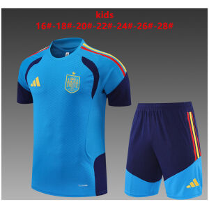 Kids Spain Short Training Suit Blue 2026