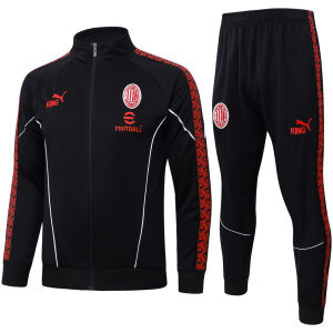 Mens AC Milan Jacket + Pants Training Suit Black 2025/26