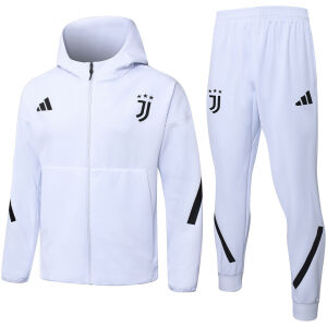 Mens Juventus Hoodie Jacket + Pants Training Suit White 2025/26