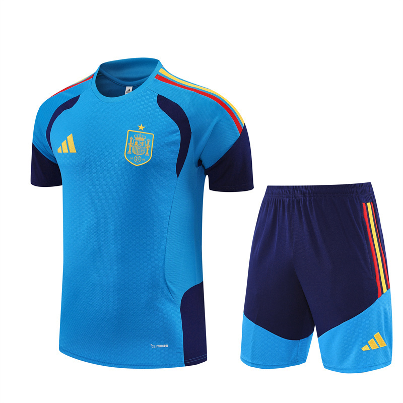 Mens Spain Short Training Suit Blue 2026 Mens Spain Short Training Suit Blue 2026