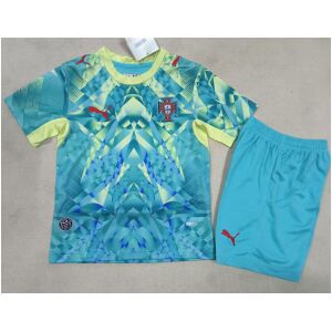 Kids Portugal Goalkeeper Aqua Jersey FIFA World Cup 2026