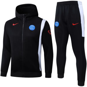 Mens PSG Hoodie Jacket + Pants Training Suit Black 2025/26