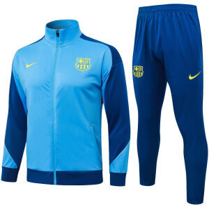 Mens Barcelona Jacket + Pants Training Suit Light Blue 2025/26