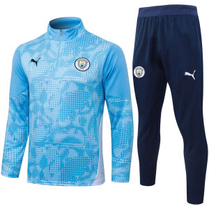 Mens Manchester City Training Suit Light Blue Pattern 2025/26