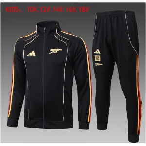 Kids Arsenal Jacket + Pants Training Suit Black 2025/26