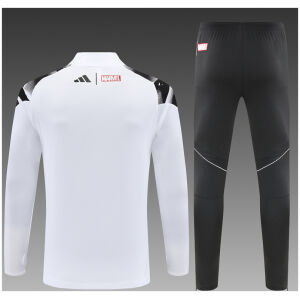 Kids Real Madrid Training Suit White – Black 2025/26