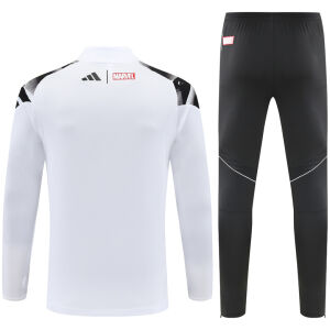 Mens Real Madrid Training Suit White – Black 2025/26