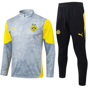 Mens Borussia Dortmund Training Suit Light Grey 2025/26