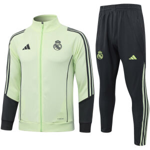 Mens Real Madrid Jacket + Pants Training Suit Light Green 2025/26