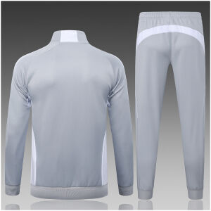 Kids Real Madrid Jacket + Pants Training Suit Light Grey 2025/26