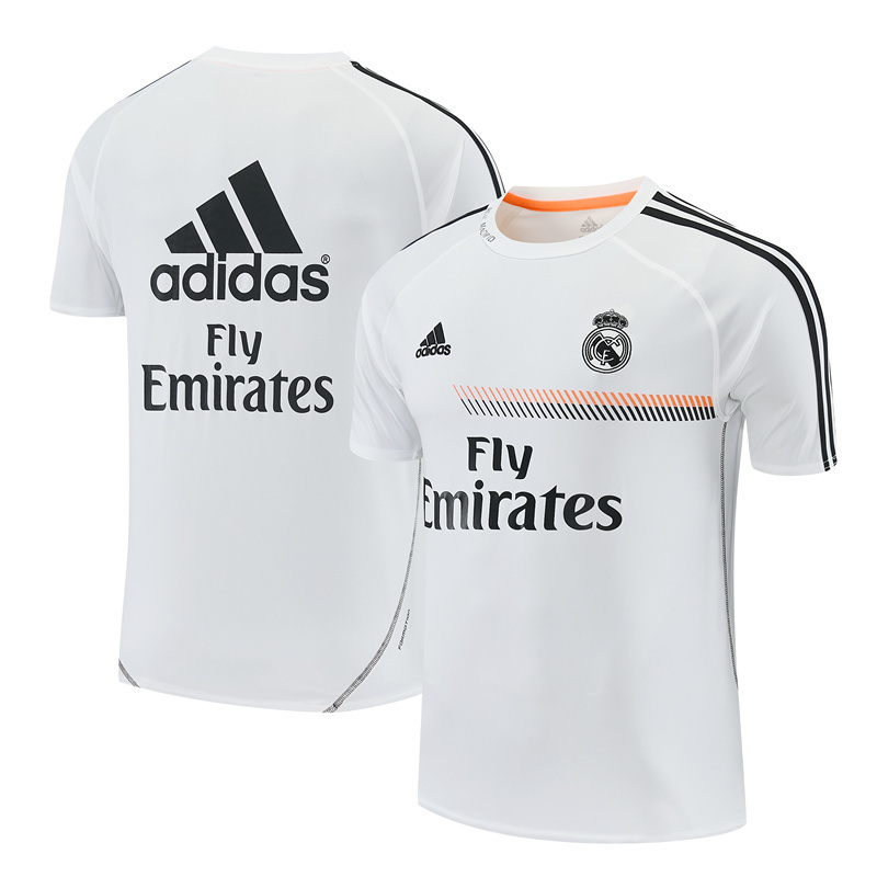 Mens Real Madrid Retro Short Training White Jersey 2013/14 Mens Real Madrid Retro Short Training White Jersey 2013/14