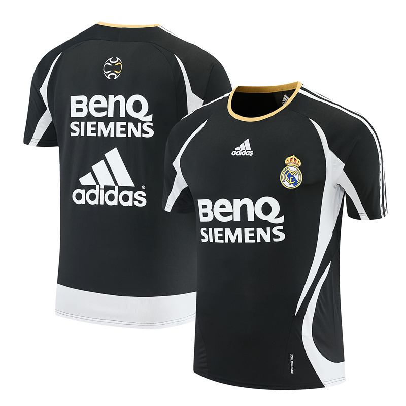 Mens Real Madrid Retro Short Training Black Jersey 2006/07 Mens Real Madrid Retro Short Training Black Jersey 2006/07