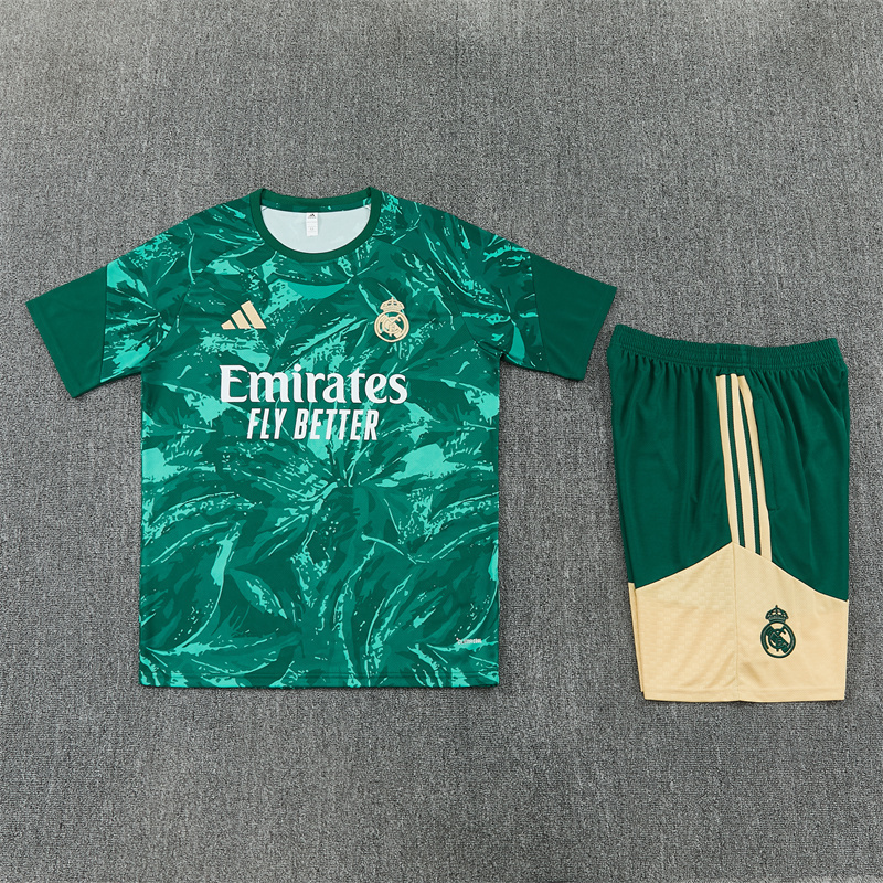 Kids Real Madrid Short Training Suit Green Camouflage 2026/27 Kids Real Madrid Short Training Suit Green Camouflage 2026/27