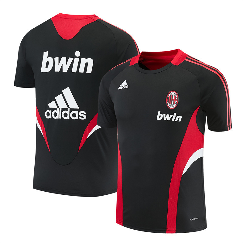 Mens AC Milan Retro Short Training Black Jersey 2008/09 Mens AC Milan Retro Short Training Black Jersey 2008/09