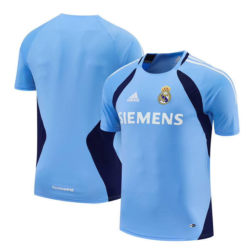 Mens Real Madrid Retro Short Training Blue Jersey 2005/06 Mens Real Madrid Retro Short Training Blue Jersey 2005/06