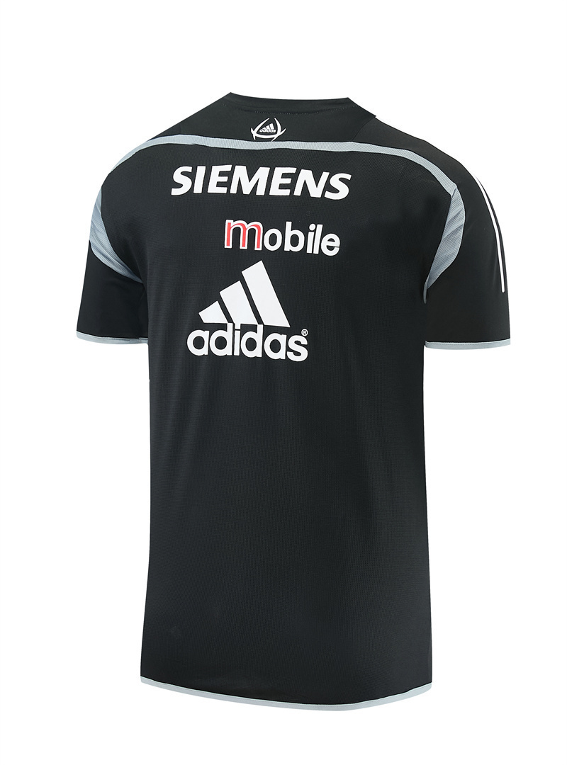Mens Real Madrid Retro Short Training Black Jersey 2004/05 Mens Real Madrid Retro Short Training Black Jersey 2004/05
