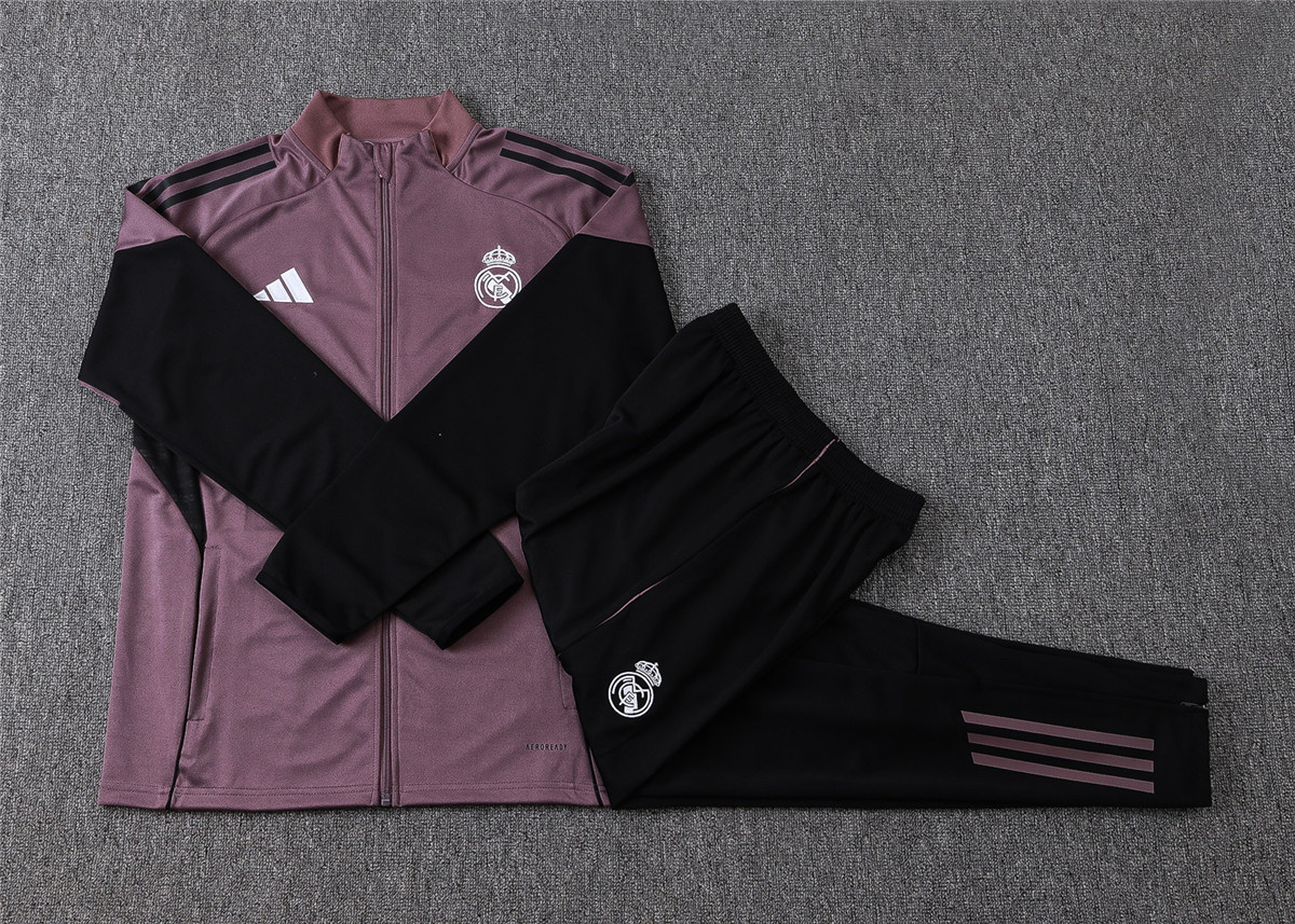 Kids Real Madrid Jacket + Pants Suit Purple 2026/27 Kids Real Madrid Jacket + Pants Suit Purple 2026/27