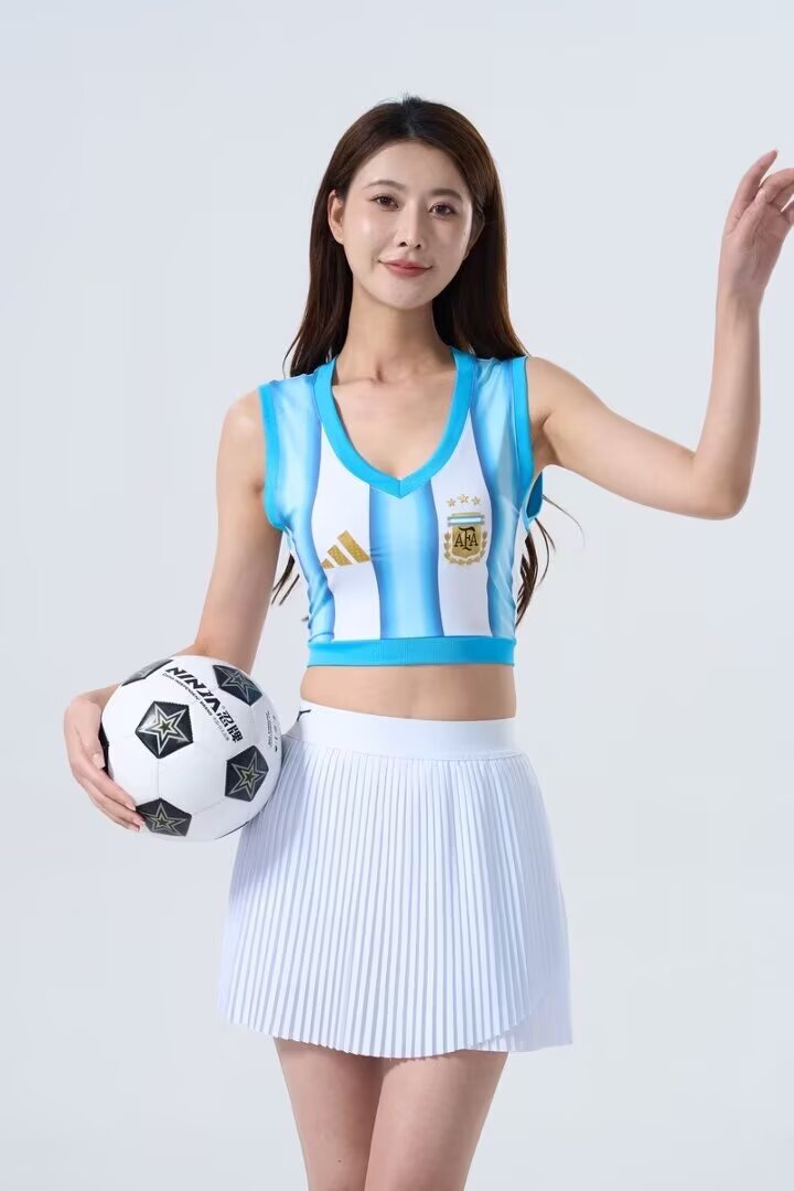 Womens Argentina Home Yoga Cropped Top FIFA World Cup 2026 Womens Argentina Home Yoga Cropped Top FIFA World Cup 2026