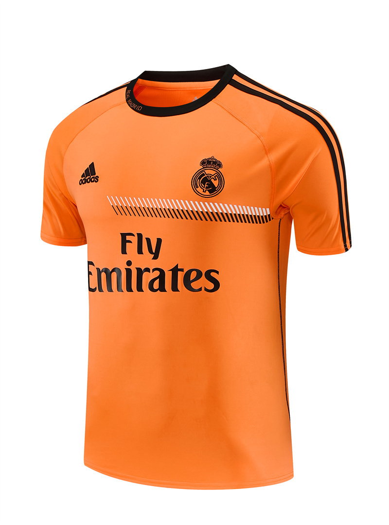 Mens Real Madrid Retro Short Training Orange Jersey 2013/14 Mens Real Madrid Retro Short Training Orange Jersey 2013/14