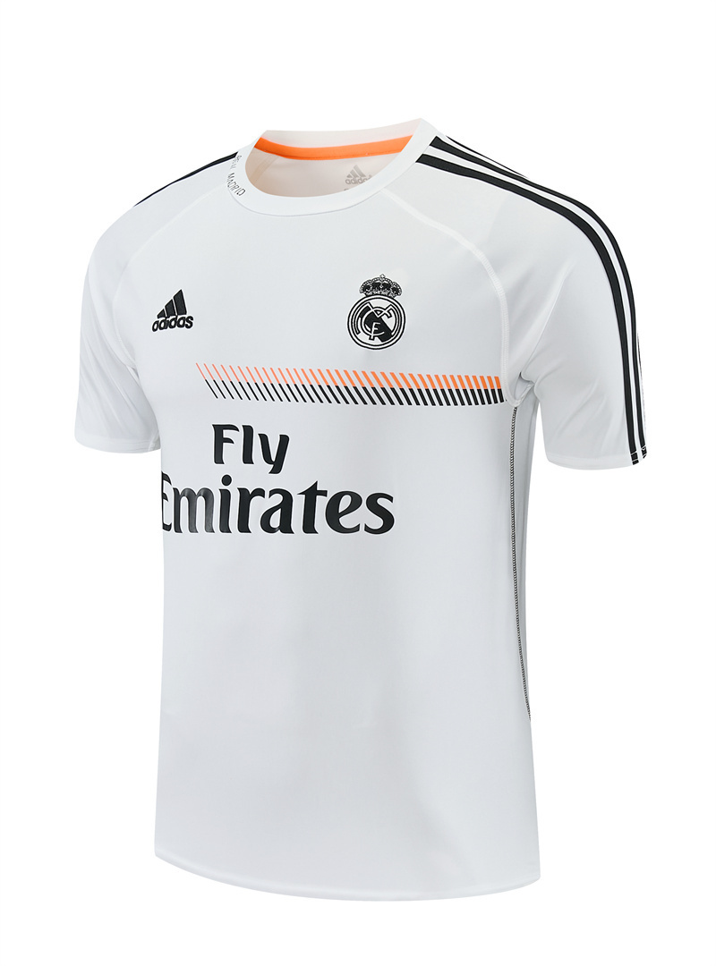 Mens Real Madrid Retro Short Training White Jersey 2013/14 Mens Real Madrid Retro Short Training White Jersey 2013/14