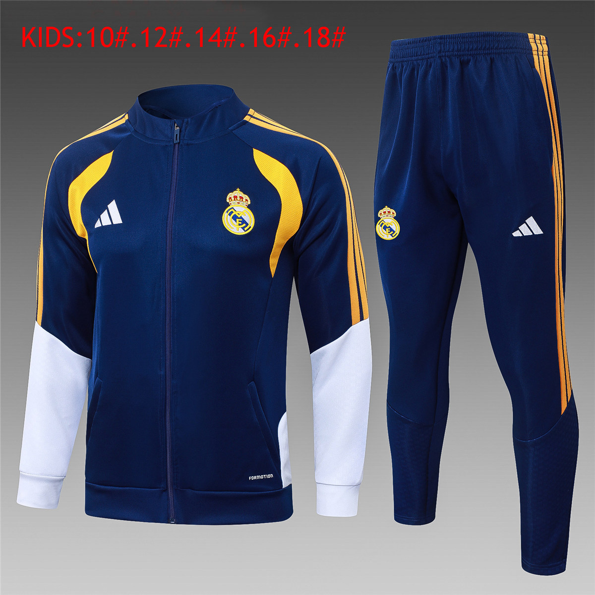 Kids Real Madrid Jacket + Pants Suit Royal 2026/27 Kids Real Madrid Jacket + Pants Suit Royal 2026/27