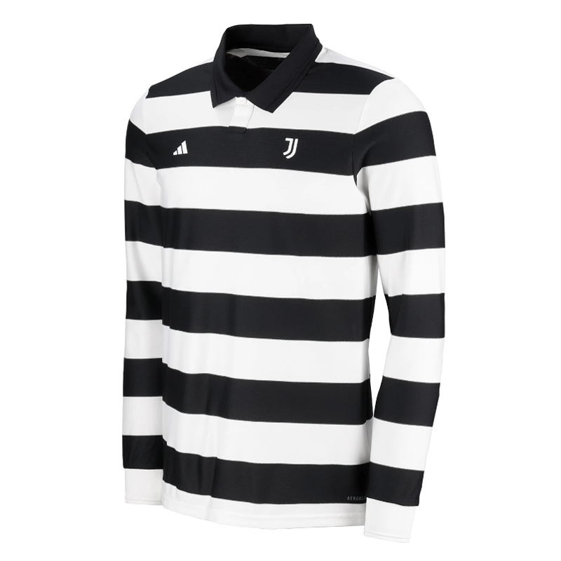 Mens Juventus Fourth Jersey Long Sleeve 2026/27 Mens Juventus Fourth Jersey Long Sleeve 2026/27 front view with horizontal hoops