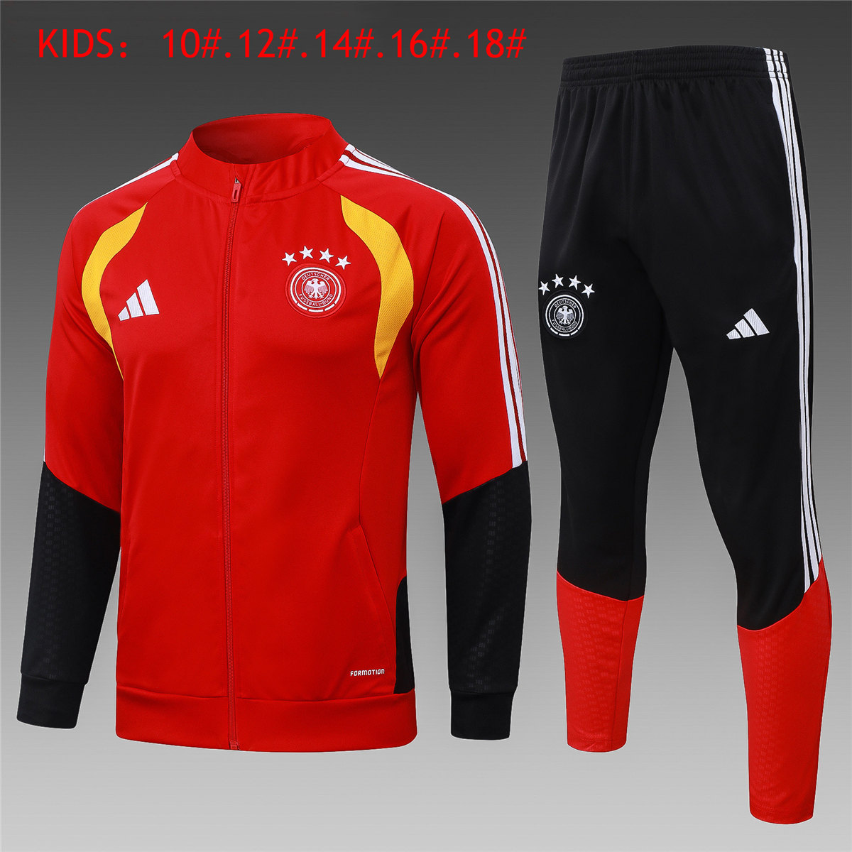 Kids Germany Jacket + Pants Training Suit Red 2026 Kids Germany Jacket + Pants Training Suit Red 2026