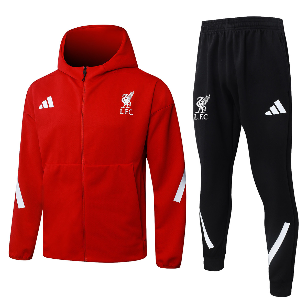 Mens Liverpool Hoodie Jacket + Pants Training Suit Red 2025/26 Mens Liverpool Hoodie Jacket + Pants Training Suit Red 2025/26