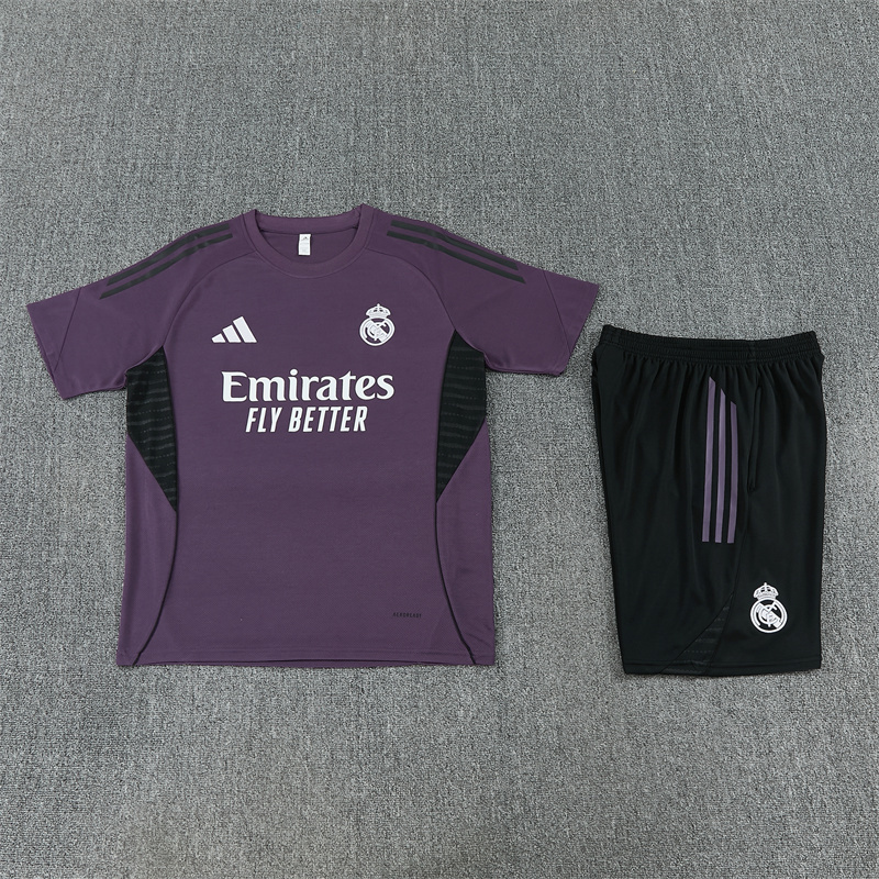 Kids Real Madrid Short Training Suit Purple 2025/26 Kids Real Madrid Short Training Suit Purple 2025/26