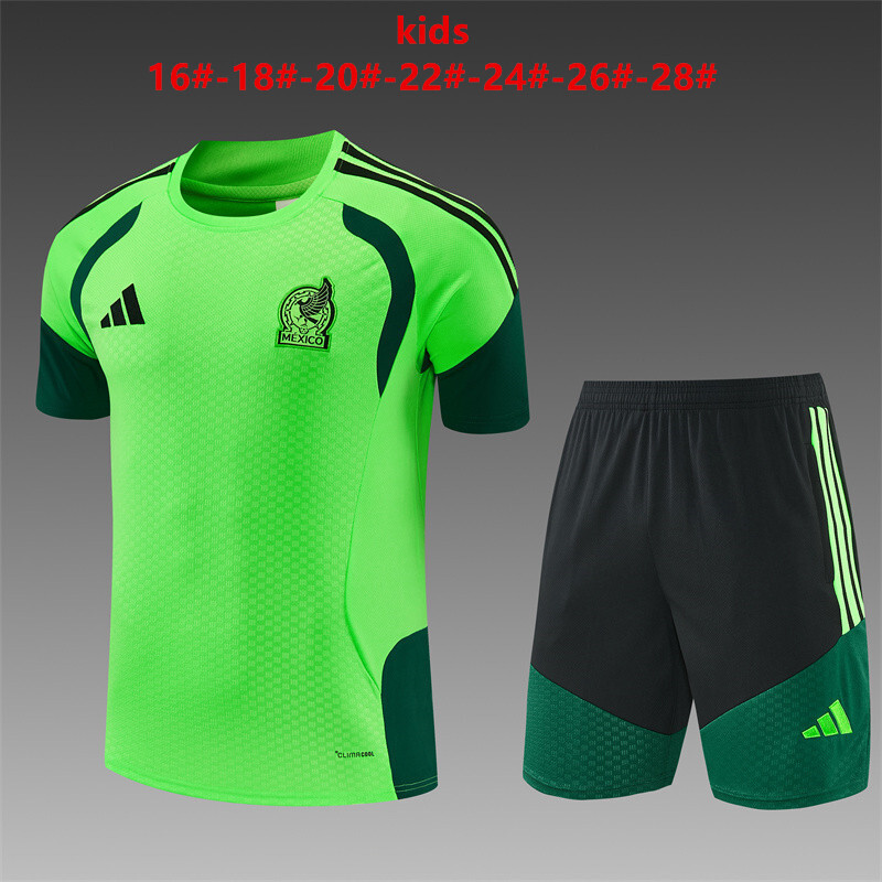 Kids Mexico Short Training Suit Green 2026 Kids Mexico Short Training Suit Green 2026