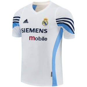 Mens Real Madrid Retro Short Training White Jersey 2003/04