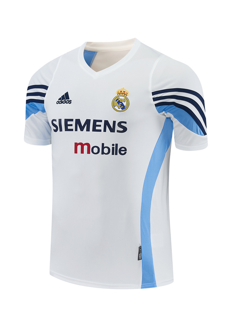 Mens Real Madrid Retro Short Training White Jersey 2003/04 Mens Real Madrid Retro Short Training White Jersey 2003/04